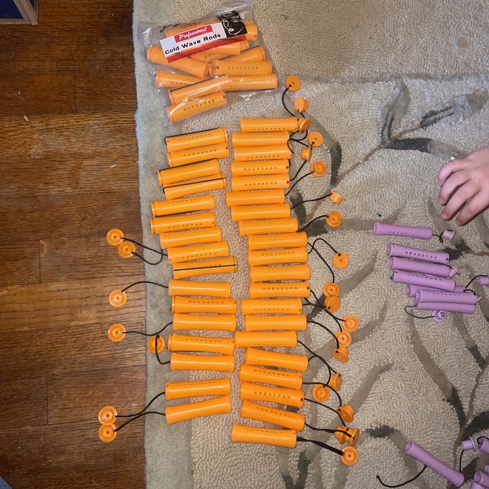 48‎ Vintage Diane Cold Wave Rods -large Orange